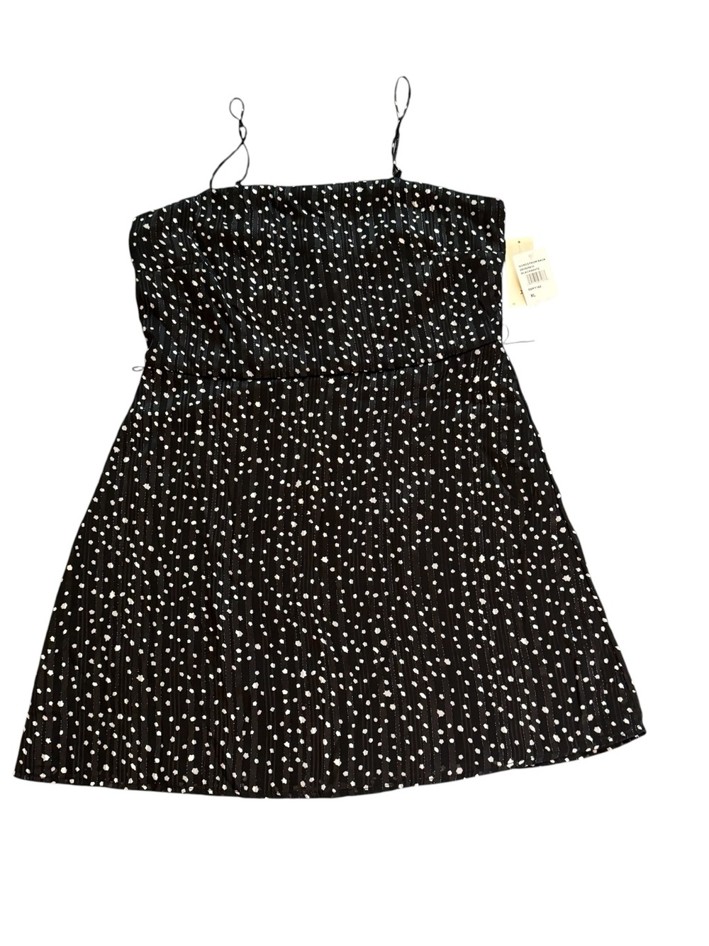 Black Polka Dot Spaghetti-Strap Casual Dress